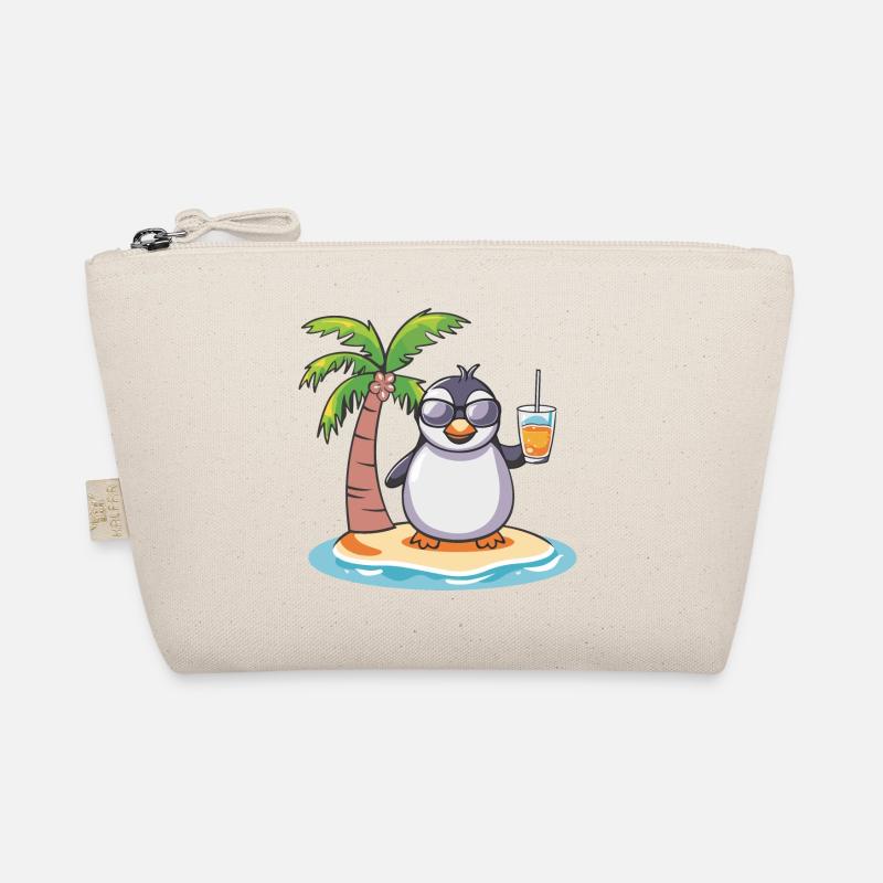 Penguin Summer Beach Vacation Organic Pouch