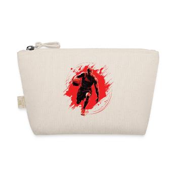 Basketball player on red background, drawing - Organic Pouch - nature - Front