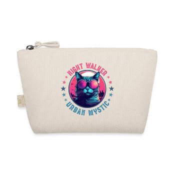 City cat in rose-colored glasses at night in the city - Organic Pouch - nature - Front