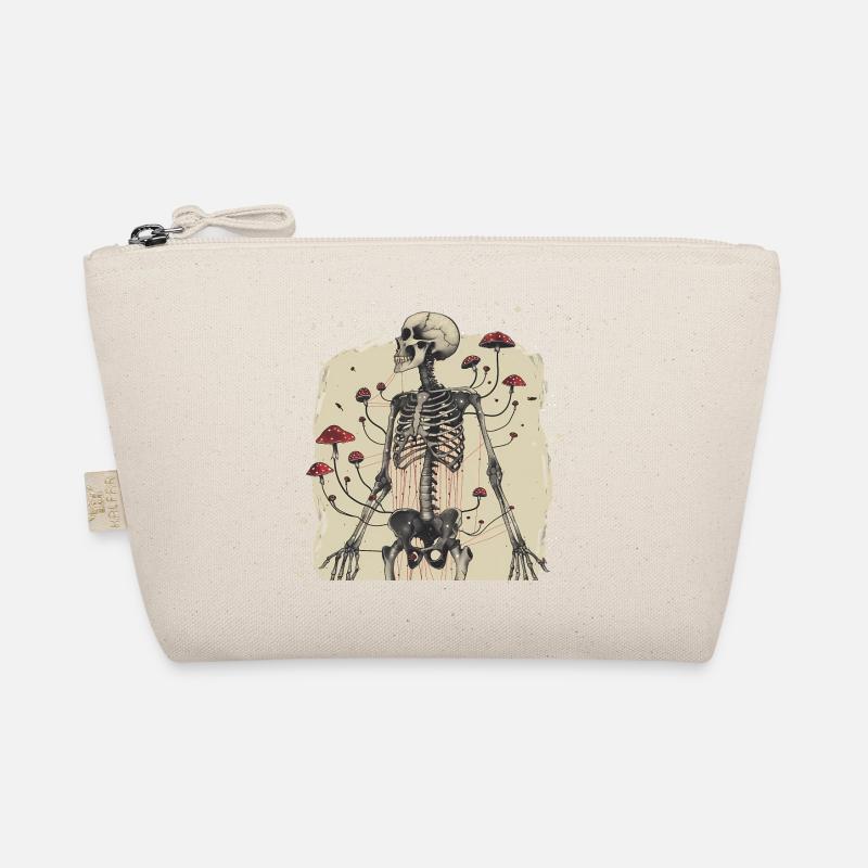 Morbides Horror Fliegenpilz Skelett Bio-Täschchen