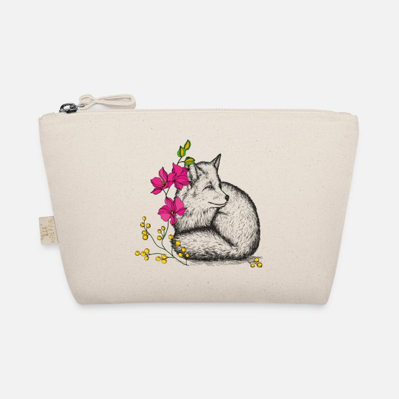 Fuchs mit Blumen Bio-Täschchen