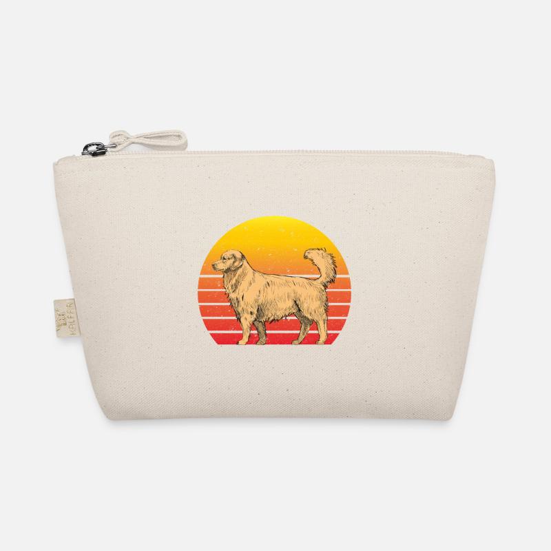 Golden Retriever Rétro Coucher de soleil Trousse biologique