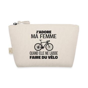 I Love My Wife Gift for Cyclist - Organic Pouch - nature - Front