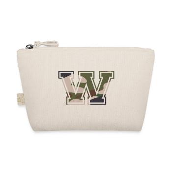 W, Monogramm, Camouflage Grün-Braun - Bio-Täschchen - Natur - Vorne