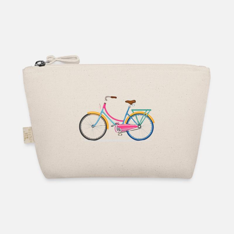 Technical drawing, vintage, bicycle, colorful Organic Pouch