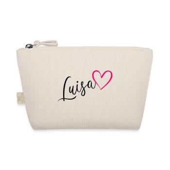 Luisa Name Vorname Herz pink - Bio-Täschchen - Natur - Vorne