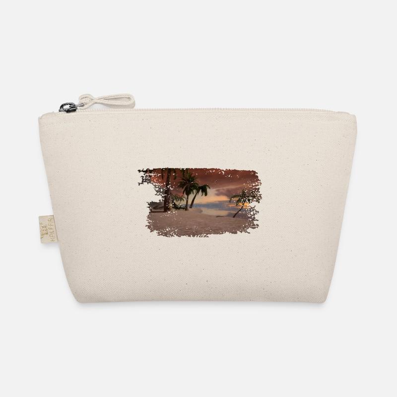 Digital drawing beach with palm trees Organic Pouch