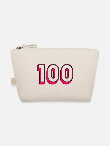 100. 100 JAHRE. 100-jähriges Jubiläum. GEBURTSTAG 100 - Bio-Täschchen - Natur - Vorne