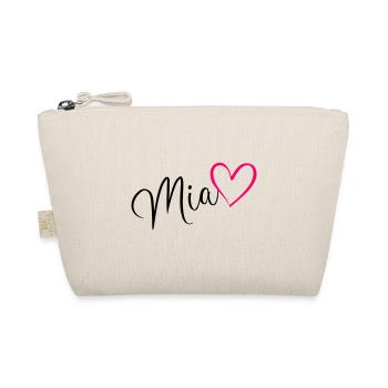 Mia Name Vorname Herz pink - Bio-Täschchen - Natur - Vorne