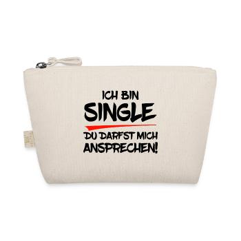 Ich bin Single. Du darfst mich ansprechen! - Bio-Täschchen - Natur - Vorne