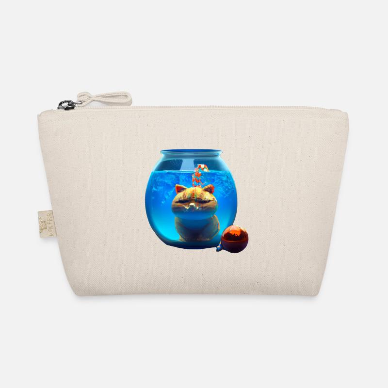 Christmas cat in a fishbowl Organic Pouch