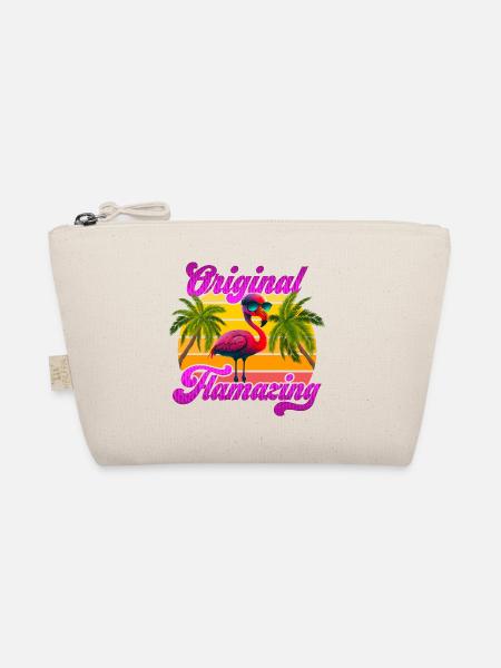 Original Flamazing Flamingo Summer Party Celebrations - Organic Pouch - nature - Front