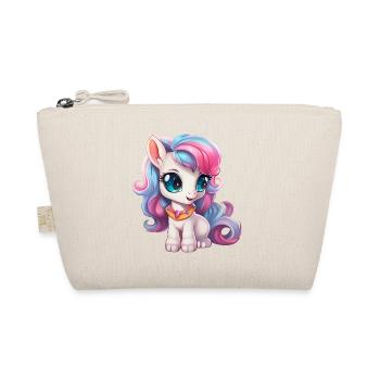 small pony in blue pink - Organic Pouch - nature - Front