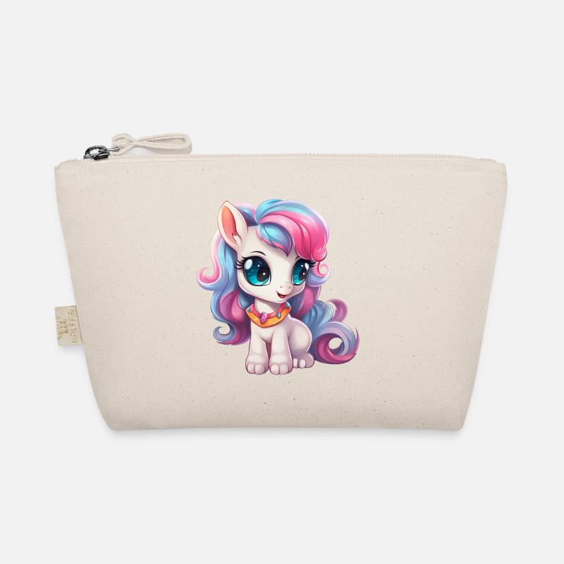 small pony in blue pink Organic Pouch