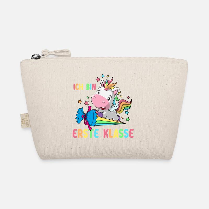 Einhorn Einschulung Schulkind Schule Zuckertüte - Bio-Täschchen - Natur
