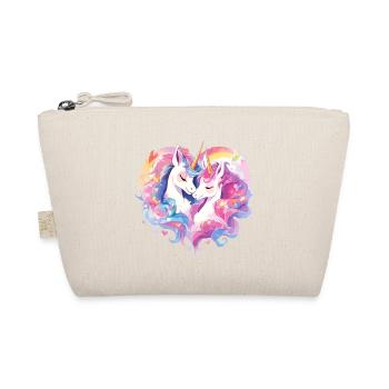Unicorn Heart Love Cuddle Hug Cute Cute - Organic Pouch - nature - Front