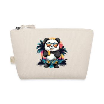 Panda Beer Bear Alcohol Party Summer Funny - Organic Pouch - nature - Front