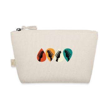 Retro Vintage Guitar Pick For Guitarist - Organic Pouch - nature - Front