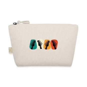 Retro Vintage Guitar Pick For Guitarist - Organic Pouch - nature - Front