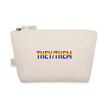 They Them Pronouns Gay Pride Month Gift LGBT - Organic Pouch - nature - Front