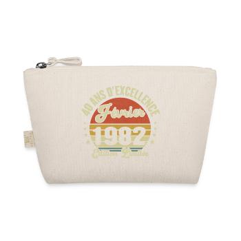 40 Ans Anniversaire Vintage Né(e) en Février 1982 - Trousse biologique - nature - Devant