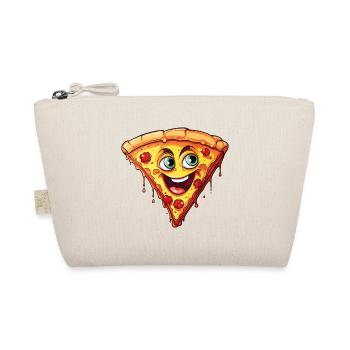 Pizza Pizza Slice Face Laughs Pizzeria Funny - Organic Pouch - nature - Front