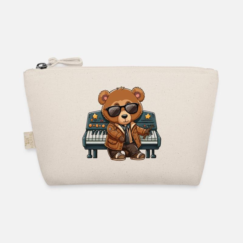 Funky Keys: Ein Klavier spielender Bär mit Attitüde Bio-Täschchen