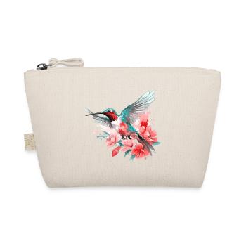 Kolibri Blumen Vogel Tier Kunst Aquarell Bunt - Bio-Täschchen - Natur - Vorne