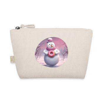 Schneemann mit Donut - Bio-Täschchen - Natur - Vorne