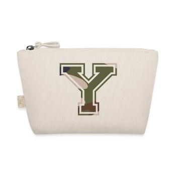 Y, Monogramm, Camouflage Grün-Braun - Bio-Täschchen - Natur - Vorne