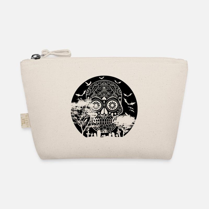 Happy Halloween Sugar Skull Graveyard Full Moon 3 Bio-Täschchen