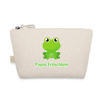 Papas Fröschlein kleiner Frosch Tochter Sohn - Bio-Täschchen - Natur - Vorne