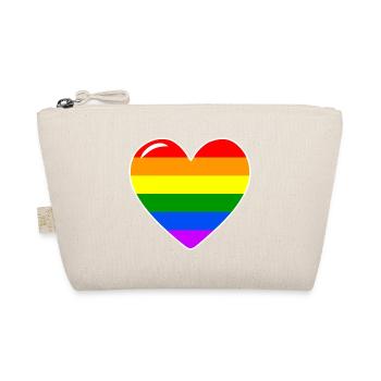Herz Liebe Regenbogenflagge - Bio-Täschchen - Natur - Vorne