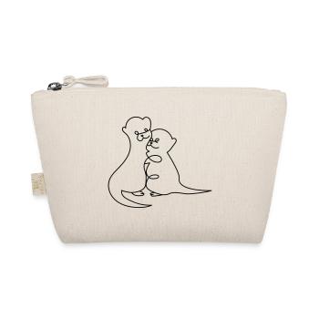 Otter One Line Drawing - Organic Pouch - nature - Front