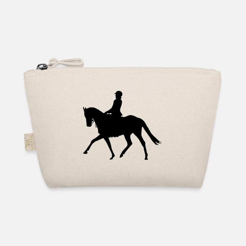 Pferd Reiten Silhouette - Bio-Täschchen - Natur