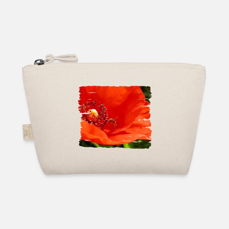 Wildbiene labt sich an Mohnblüte Bio-Täschchen