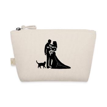 brautpaar mit katze Hochzeit heiraten Junggeselle - Bio-Täschchen - Natur - Vorne