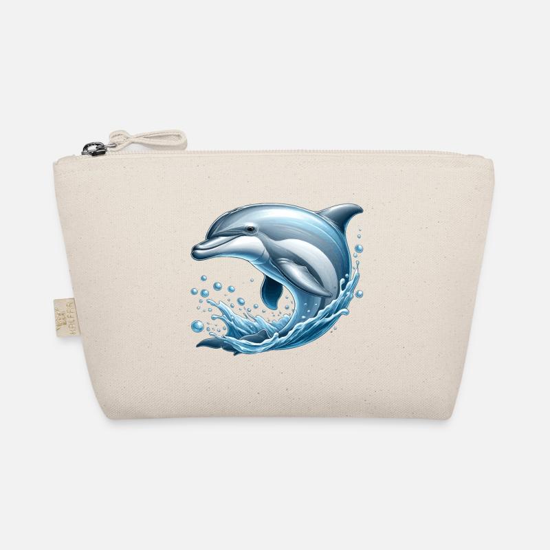 Freundlicher Delfin (Sprung aus dem Meer) - Bio-Täschchen - Natur