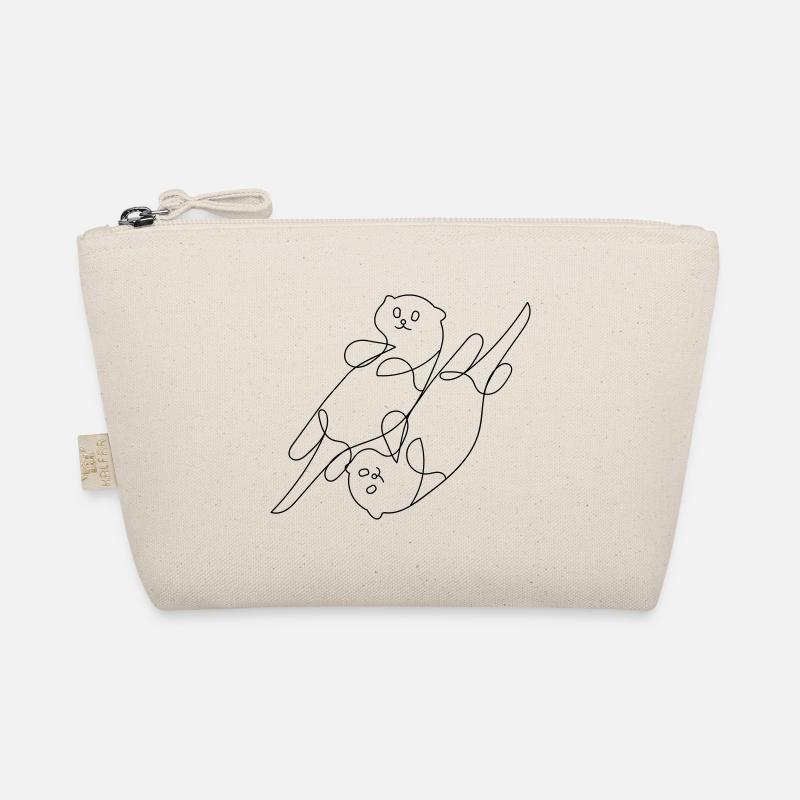 Otter One-Line-Art - Bio-Täschchen - Natur