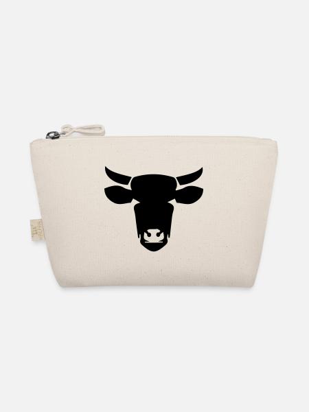 Kuh Kopf Cow Symbol - Bio-Täschchen - Natur - Vorne