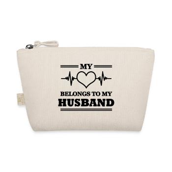 My heart belongs to my husband - Organic Pouch - nature - Front