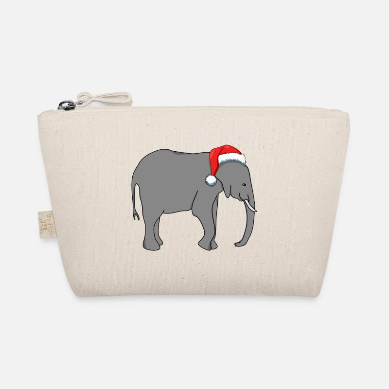 elefant mit weihnachtsmütze Bio-Täschchen