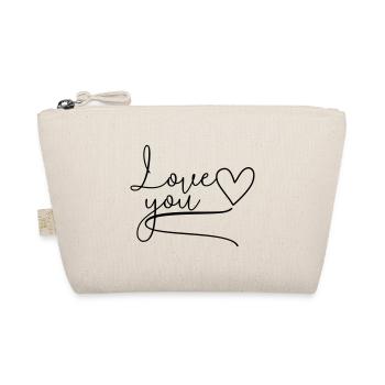 Je t’aime Love You lettrage - Trousse biologique - nature - Devant