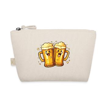 Funny Beer Mugs Laughing Beer Drinking Alcohol Humor - Organic Pouch - nature - Front