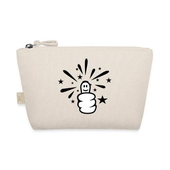 pouce en l'air / thumb up (sparkly, 2c) - Trousse biologique - nature - Devant