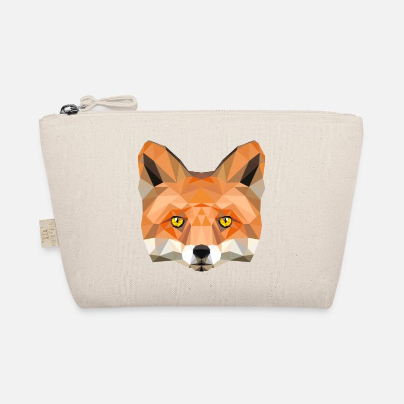fox poly vixen fox illustration low poly head Organic Pouch