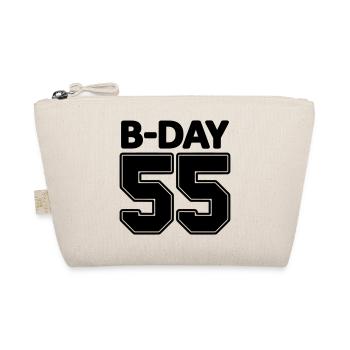 Nummer 55 / 55. Geburtstag Schnapszahl Trikot - Bio-Täschchen - Natur - Vorne