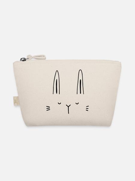 Hase Hasengesicht Gesicht Geschenkidee - Bio-Täschchen - Natur