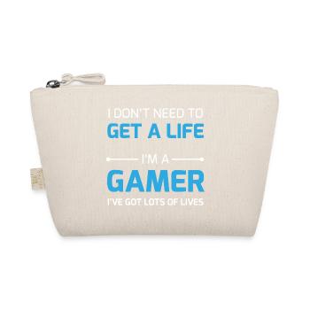 Gamer Life / Respawn Life Nerd Geek Zocker Over - Organic Pouch - nature - Front