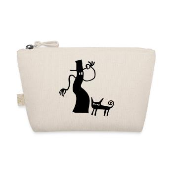 Hexe Katze Halloween Geschenk gruselig Silhouette - Organic Pouch - nature - Front